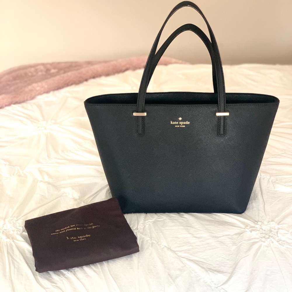 Black Kate Spade Leather Tote Bag